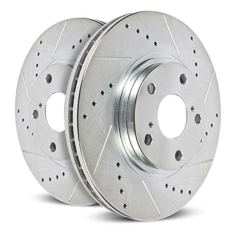 Power Stop 21-23 Ford Mustang Mach-E Front Drilled & Slotted Rotor (Pair) Power Stop 21-23 Ford Mustang Mach-E Front Drilled & Slotted Rotor (Pair)