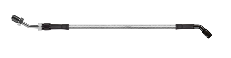 Goodridge 80in Universal Clutch Line w/Black Zinc Fittings & Clear Hose - 45Deg Banjo w/AN3 Fitting Goodridge 80in Universal Clutch Line w/Black Zinc Fittings & Clear Hose - 45Deg Banjo w/AN3 Fitting