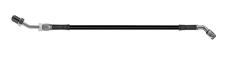 Goodridge 86in Universal Clutch Line w/SS Fittings & Black Hose - 45Deg Banjo w/AN3 Fitting Goodridge 86in Universal Clutch Line w/SS Fittings & Black Hose - 45Deg Banjo w/AN3 Fitting