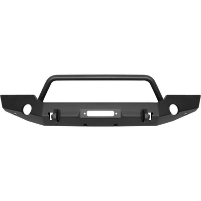 Westin 18-19 Jeep Wrangler JL WJ2 Full Width Front Bumper w/Bull Bar Textured Black