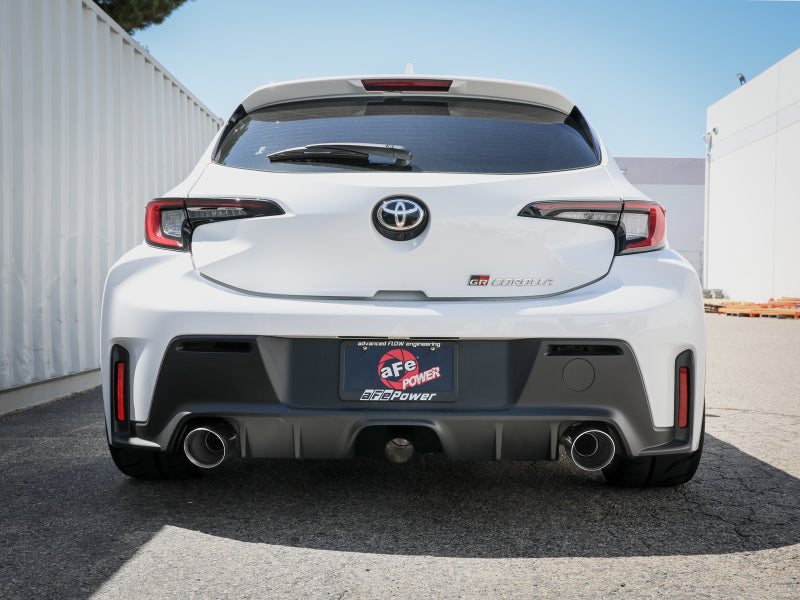 aFe 23-24 Toyota GR Corolla L3 1.6L (t) Gemini XV 3in to 2-1/2in Cat Back Exhaust w/ Polished Tips aFe 23-24 Toyota GR Corolla L3 1.6L (t) Gemini XV 3in to 2-1/2in Cat Back Exhaust w/ Polished Tips
