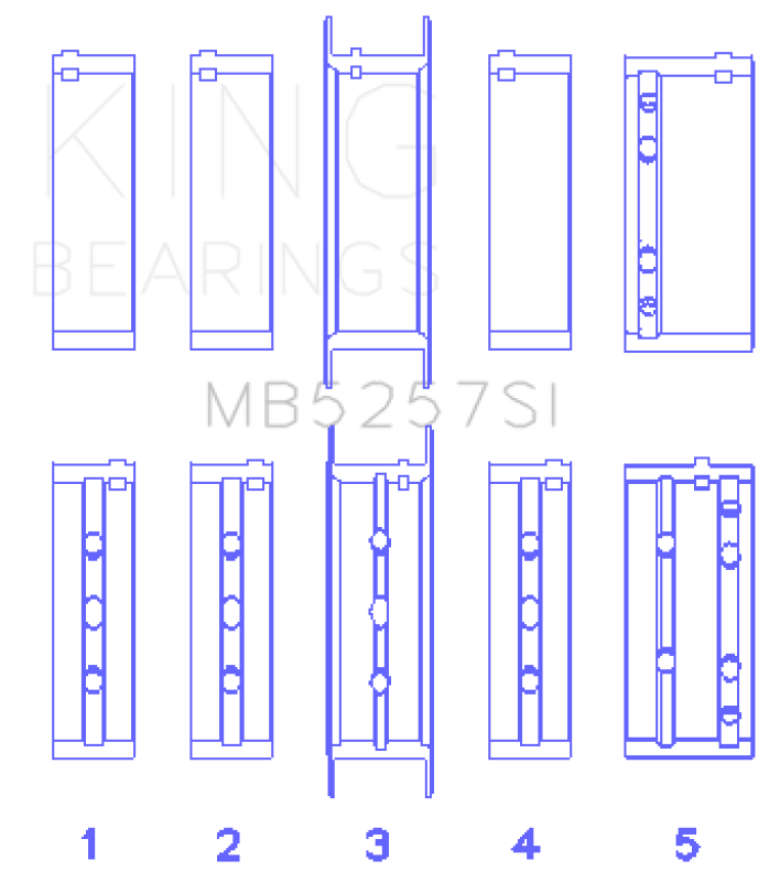 King Engine Bearings General Motors 379/V8 Ohv (Size +1.0mm) Main Bearing Set King Engine Bearings General Motors 379/V8 Ohv (Size +1.0mm) Main Bearing Set