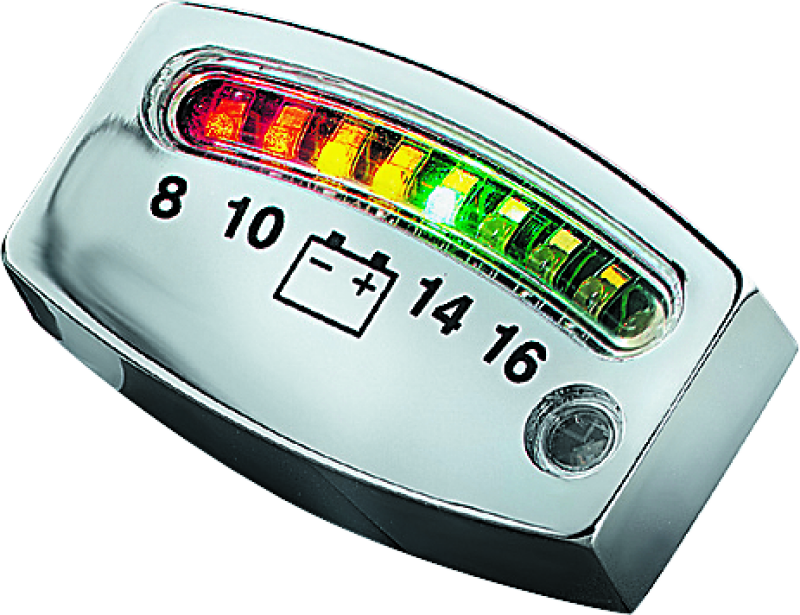 Kuryakyn LED Battery Gauge Universal Chrome Kuryakyn LED Battery Gauge Universal Chrome