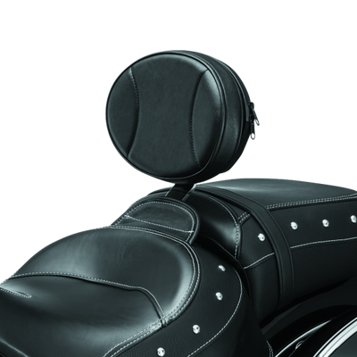 Kuryakyn Plug-N-Go Driver Backrest 14-Up Indian Black Pad, Chrome