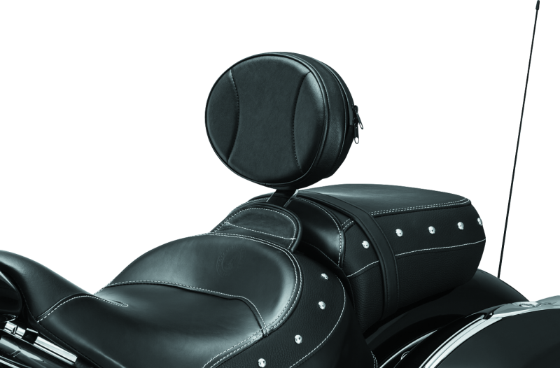 Kuryakyn Plug-N-Go Driver Backrest 14-Up Indian Black Pad, Chrome Kuryakyn Plug-N-Go Driver Backrest 14-Up Indian Black Pad, Chrome