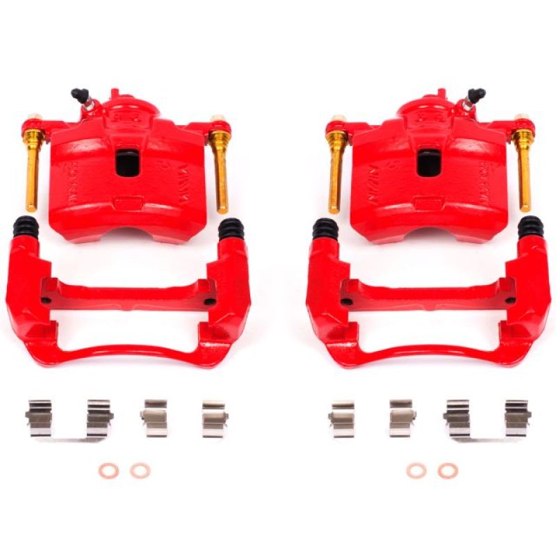 Power Stop 92-96 Honda Prelude Front Red Calipers w/Brackets - Pair Power Stop 92-96 Honda Prelude Front Red Calipers w/Brackets - Pair