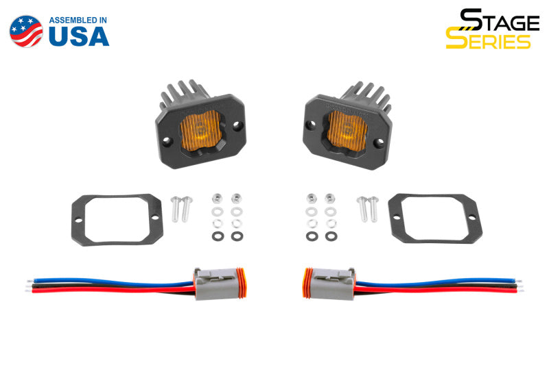 Diode Dynamics Stage Series C1 LED Pod - Yellow SAE Fog Flush ABL (Pair) Diode Dynamics Stage Series C1 LED Pod - Yellow SAE Fog Flush ABL (Pair)