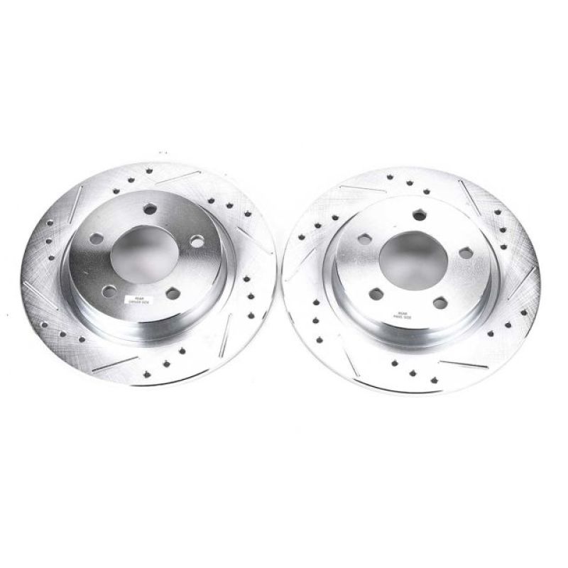 Power Stop 04-13 Mazda 3 Rear Evolution Drilled & Slotted Rotors - Pair Power Stop 04-13 Mazda 3 Rear Evolution Drilled & Slotted Rotors - Pair