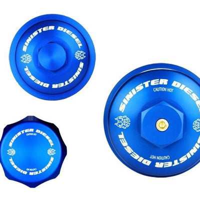 Sinister Diesel 03-07 Ford 6.0L Billet Blue Cap Kit