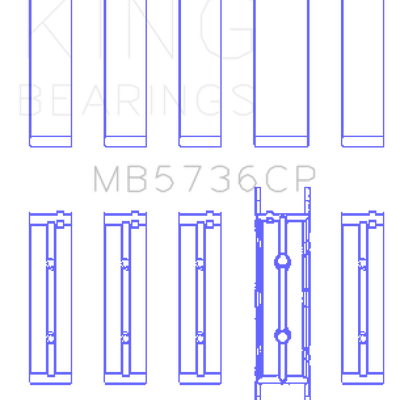 King Engine Bearings Ford Powerstroke 6.0L/6.4L Diesel Crankshaft Main Bearing Set - Size STD