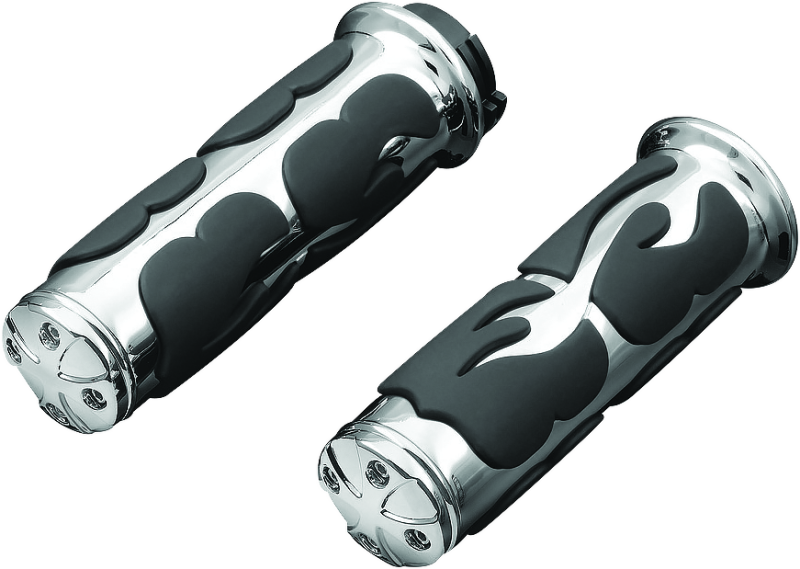 Kuryakyn ISO Flame Grips Throttle-By-Wire Chrome Kuryakyn ISO Flame Grips Throttle-By-Wire Chrome
