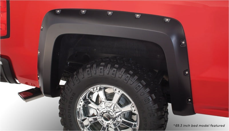 Bushwacker 15-18 Chevy Silverado 2500 HD Fleetside Pocket Style Flares 2pc 78.8/97.8in Bed - Black Bushwacker 15-18 Chevy Silverado 2500 HD Fleetside Pocket Style Flares 2pc 78.8/97.8in Bed - Black