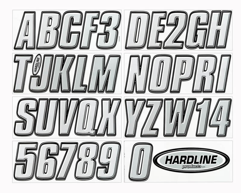 Hardline Boat Lettering Registration Kit 3 in. - 800 Silver/Black Hardline Boat Lettering Registration Kit 3 in. - 800 Silver/Black