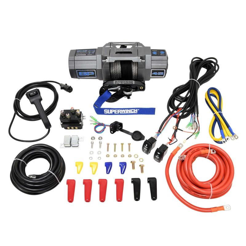 Superwinch 4500 LBS 12V DC 1/4in x 40ft Synthetic Rope Hawse Fairlead SP 45SR Winch Superwinch 4500 LBS 12V DC 1/4in x 40ft Synthetic Rope Hawse Fairlead SP 45SR Winch