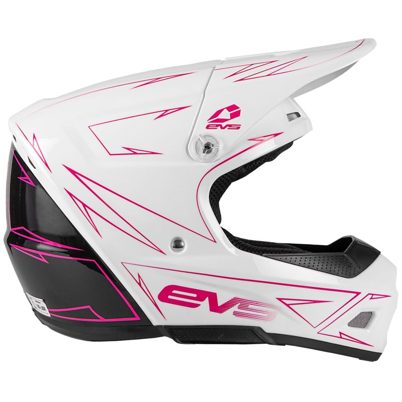 EVS T3 Pinner Helmet 50-50 White/Pink/Black Youth - Medium EVS T3 Pinner Helmet 50-50 White/Pink/Black Youth - Medium