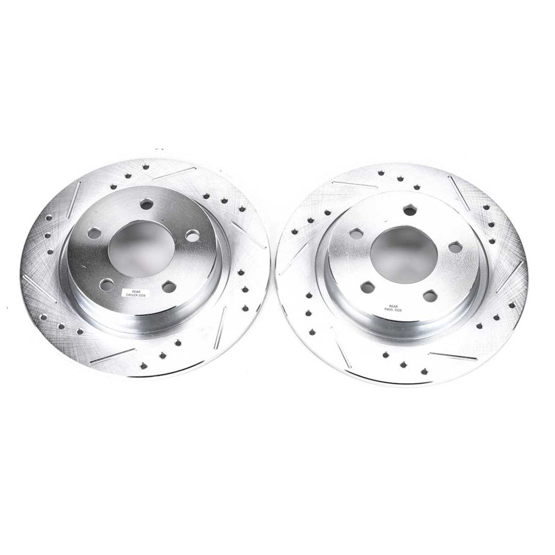 Power Stop 04-13 Mazda 3 Rear Evolution Drilled & Slotted Rotors - Pair Power Stop 04-13 Mazda 3 Rear Evolution Drilled & Slotted Rotors - Pair