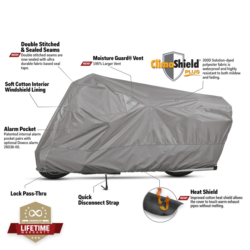 Dowco WeatherAll Plus Motorcycle Cover Gray - 2XL Dowco WeatherAll Plus Motorcycle Cover Gray - 2XL