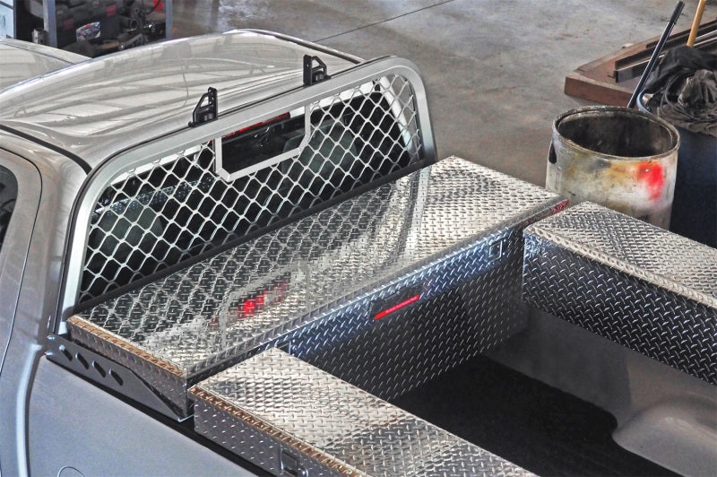 Deezee Universal Aluminum Front Truck Cargo Management Cab Rack Silver Mesh Deezee Universal Aluminum Front Truck Cargo Management Cab Rack Silver Mesh