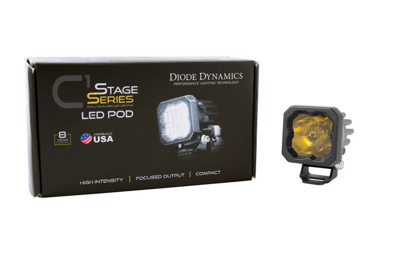 Diode Dynamics Stage Series C1 LED Pod Sport - Yellow Wide Standard ABL Each Diode Dynamics Stage Series C1 LED Pod Sport - Yellow Wide Standard ABL Each
