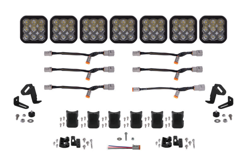 Diode Dynamics SS5 Pro Universal CrossLink 7-Pod Lightbar - White Driving Diode Dynamics SS5 Pro Universal CrossLink 7-Pod Lightbar - White Driving