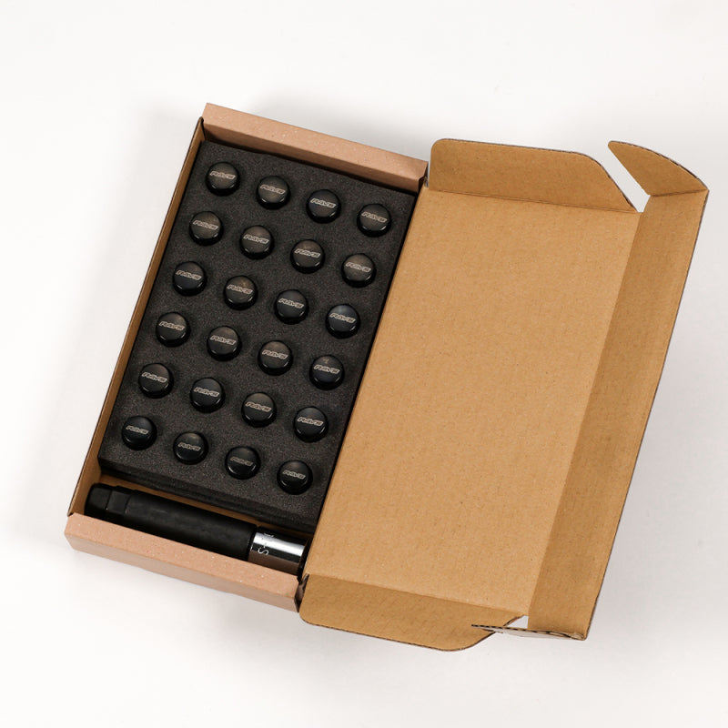 Rays M12x1.25 5 holes 16pcs nut, 4pcs Lock nut, 1 adapter & 1 lock nut key - Black Rays M12x1.25 5 holes 16pcs nut, 4pcs Lock nut, 1 adapter & 1 lock nut key - Black