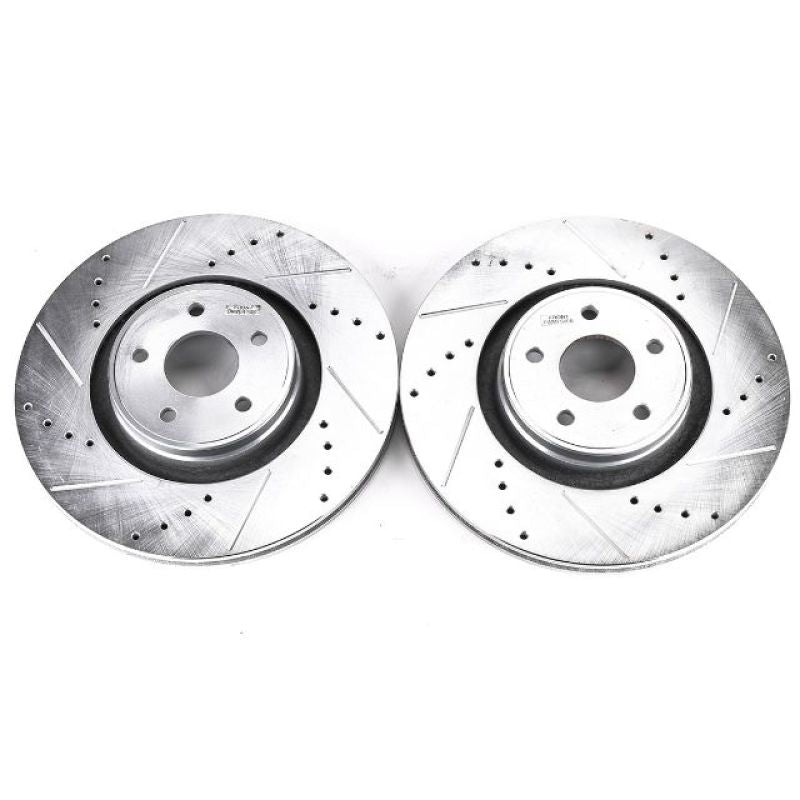Power Stop 13-18 Ford Focus Front Evolution Drilled & Slotted Rotors - Pair Power Stop 13-18 Ford Focus Front Evolution Drilled & Slotted Rotors - Pair