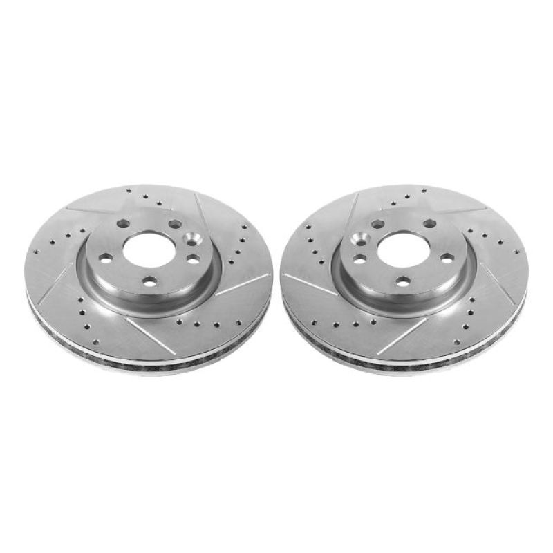 Power Stop 12-15 Land Rover Range Rover Evoque Front Evolution Drilled & Slotted Rotors - Pair Power Stop 12-15 Land Rover Range Rover Evoque Front Evolution Drilled & Slotted Rotors - Pair