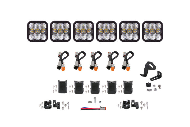 Diode Dynamics SS5 Sport Universal CrossLink 6-Pod Lightbar - White Combo Diode Dynamics SS5 Sport Universal CrossLink 6-Pod Lightbar - White Combo