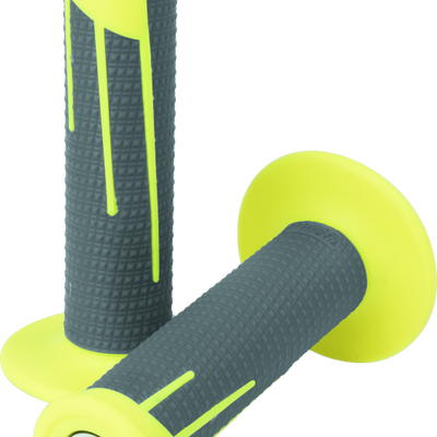 ProTaper Full Diamond Clamp-On Grips - Neon Yellow/Dark Gray