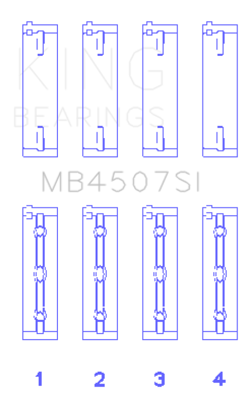 King Engine Bearings Suzuki H25A H27A (Size +0.50mm) Main Bearing Set King Engine Bearings Suzuki H25A H27A (Size +0.50mm) Main Bearing Set