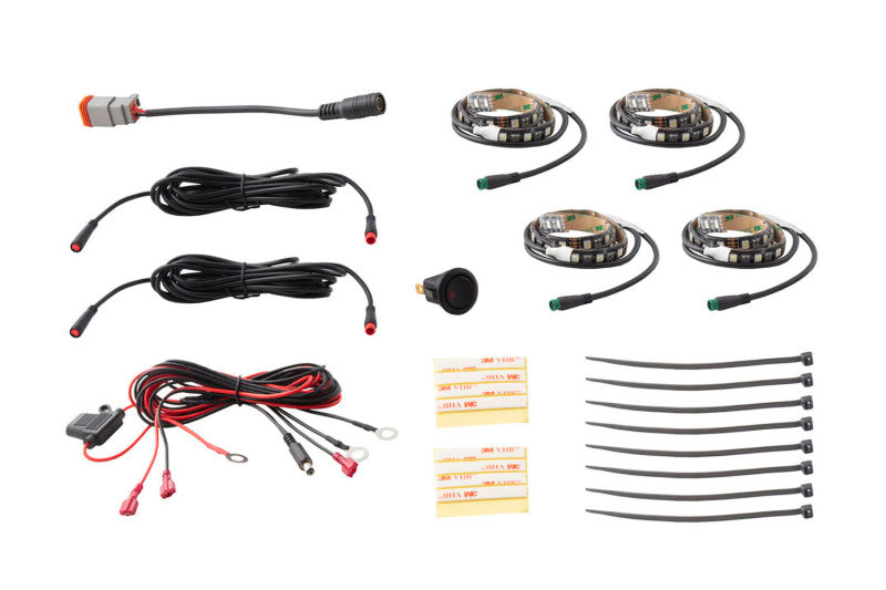 Diode Dynamics RGBW Grille Strip Kit 4pc Multicolor Diode Dynamics RGBW Grille Strip Kit 4pc Multicolor