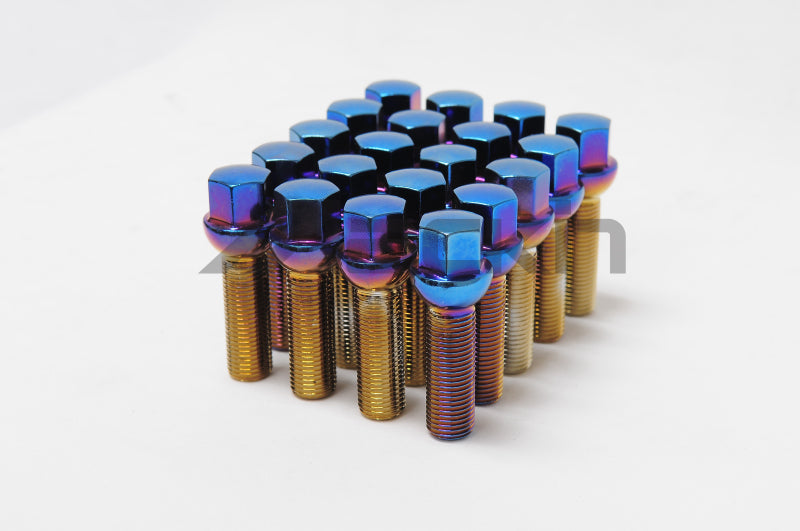 Wheel Mate Mevius Lug Bolt Set of 20 - Blue Neon 14x1.50 27mm Ball 14mm RAD Wheel Mate Mevius Lug Bolt Set of 20 - Blue Neon 14x1.50 27mm Ball 14mm RAD