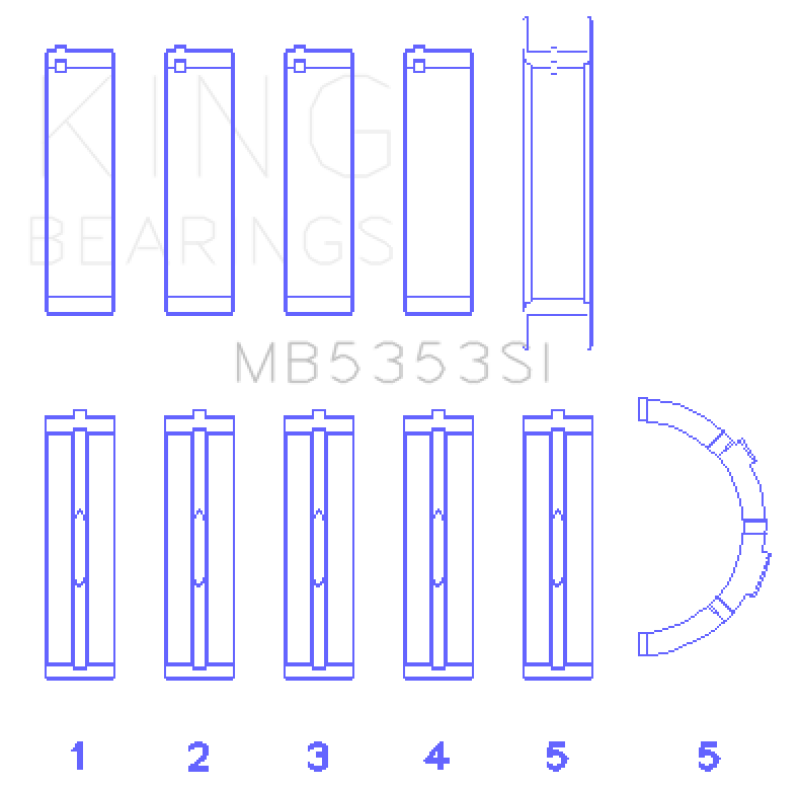 King Engine Bearings Ford 281 4.6L Sohc 16V (Size +0.25mm) Main Bearing Set King Engine Bearings Ford 281 4.6L Sohc 16V (Size +0.25mm) Main Bearing Set