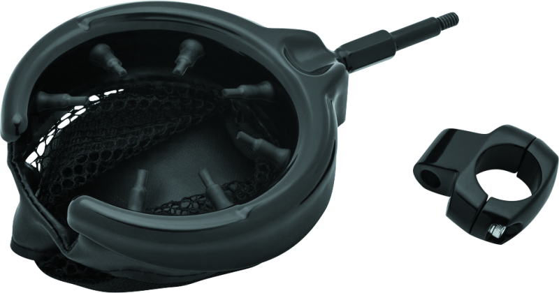 Kuryakyn Drink Holder with Mesh Basket 1 inch Clamp Gloss Black Kuryakyn Drink Holder with Mesh Basket 1 inch Clamp Gloss Black