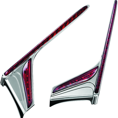Kuryakyn L.E.D. Vertical Rear Light Strips 12-17 GL1800 Chrome Red Lens