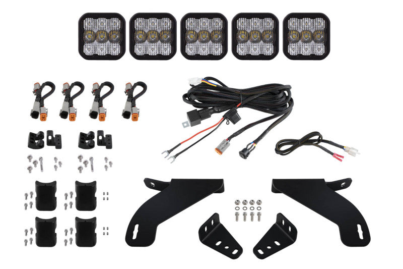Diode Dynamics 21-22 Ford F-150 SS5 Grille CrossLink Lightbar KitSport - White Combo Diode Dynamics 21-22 Ford F-150 SS5 Grille CrossLink Lightbar KitSport - White Combo