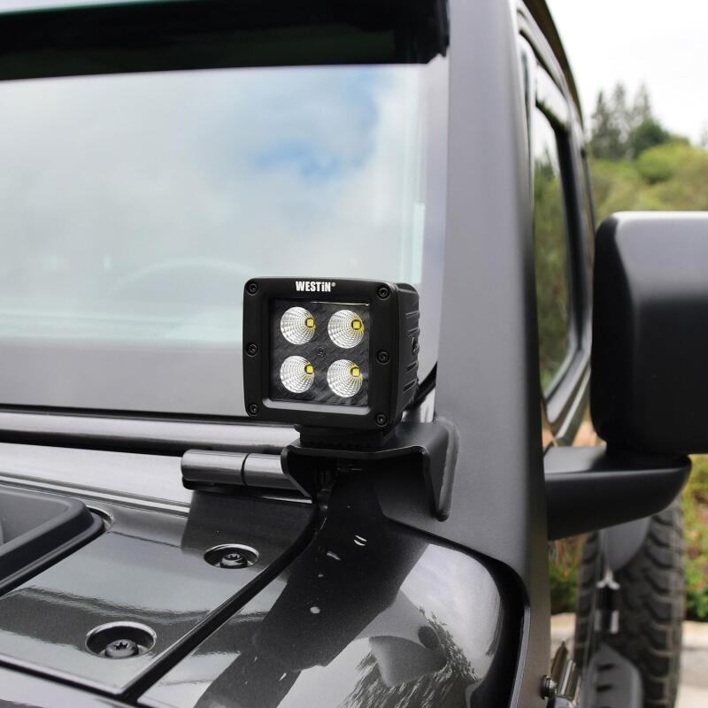 Westin 18-19 Jeep Wrangler Pillar LED Light Mount - Black Westin 18-19 Jeep Wrangler Pillar LED Light Mount - Black