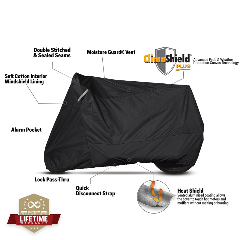 Dowco Cruisers (Small/Medium Models) WeatherAll Plus Motorcycle Cover - Black Dowco Cruisers (Small/Medium Models) WeatherAll Plus Motorcycle Cover - Black