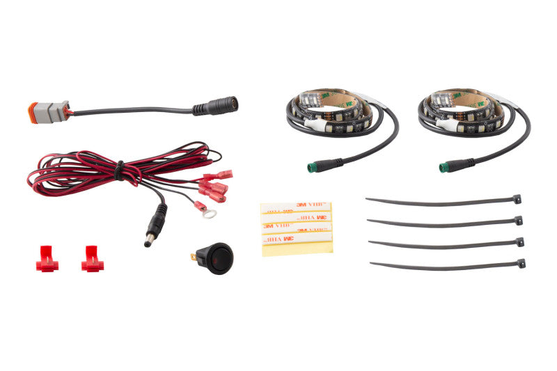 Diode Dynamics RGBW Footwell Strip Kit 2pc Multicolor Diode Dynamics RGBW Footwell Strip Kit 2pc Multicolor