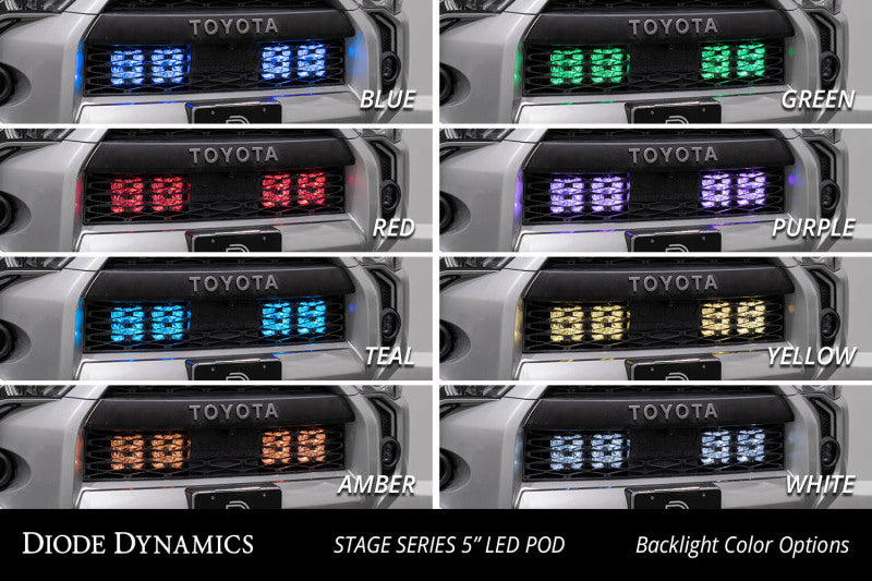 Diode Dynamics 14-23 Toyota 4Runner SS5 Stealth Grille LED 4-Pod Kit - Pro White Combo Diode Dynamics 14-23 Toyota 4Runner SS5 Stealth Grille LED 4-Pod Kit - Pro White Combo