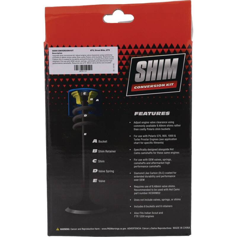 Hot Cams 19-20 FTR 1200 Rally LE/2019 FTR 1200 S Shim Conversion Kit Hot Cams 19-20 FTR 1200 Rally LE/2019 FTR 1200 S Shim Conversion Kit