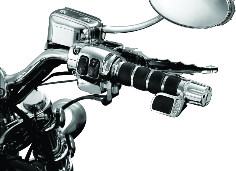 Kuryakyn Premium ISO Grip With Contoured Throttle Boss Throttle-By-Wire Chrome Kuryakyn Premium ISO Grip With Contoured Throttle Boss Throttle-By-Wire Chrome