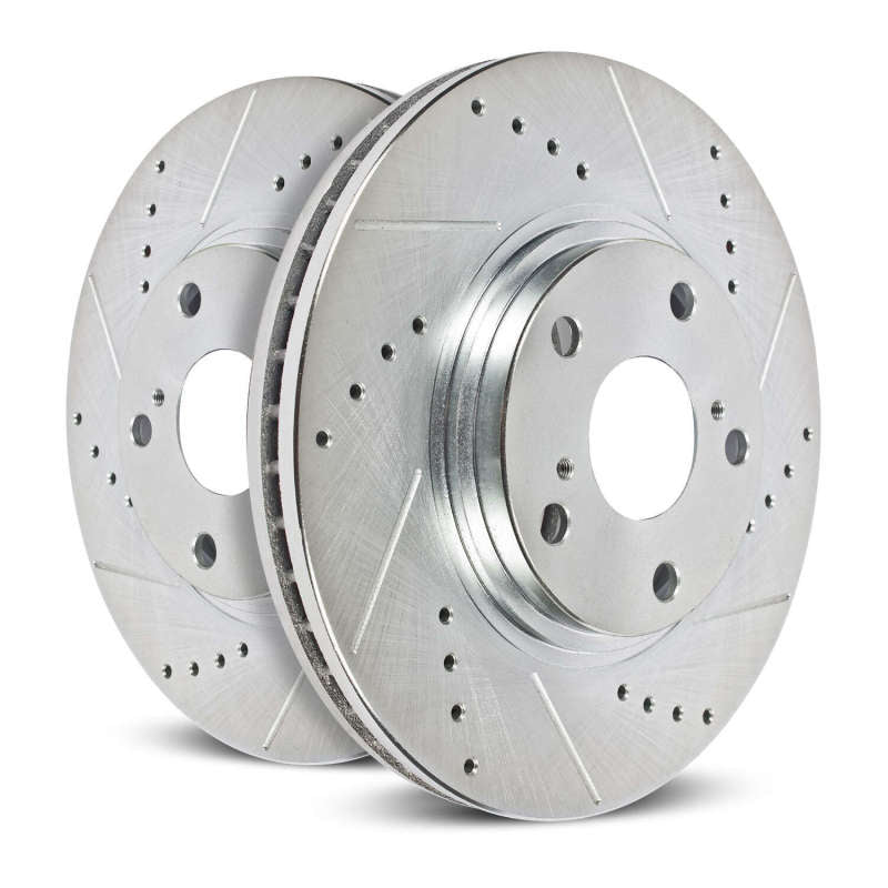 Power Stop 16-19 Chevrolet Spark Front Evolution Drilled & Slotted Rotors - Pair Power Stop 16-19 Chevrolet Spark Front Evolution Drilled & Slotted Rotors - Pair