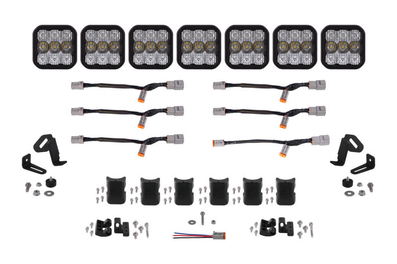 Diode Dynamics SS5 Pro Universal CrossLink 7-Pod Lightbar - White Combo Diode Dynamics SS5 Pro Universal CrossLink 7-Pod Lightbar - White Combo