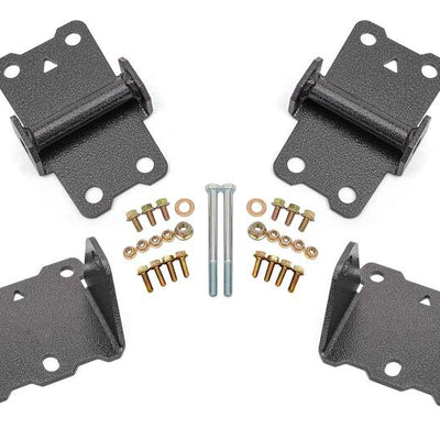 BMR 78-87 G-Body Motor Mount Kit Upper & Lower Solid - Black Hammertone