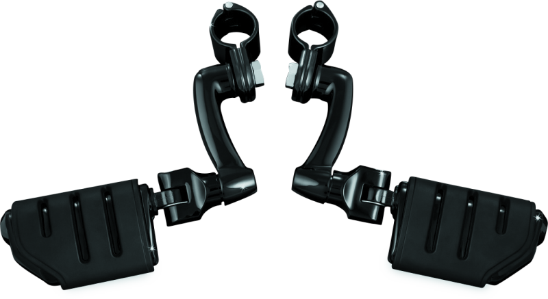 Kuryakyn Longhorn Trident Offset Highway Pegs With 1-1/4 in Clamps Black Kuryakyn Longhorn Trident Offset Highway Pegs With 1-1/4 in Clamps Black