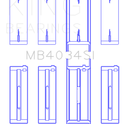 King Engine Bearings Ford 232 (Size +0.75mm) Main Bearing Set