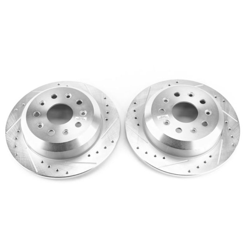 Power Stop 2018 Jeep Wrangler Rear Evolution Drilled & Slotted Rotors - Pair Power Stop 2018 Jeep Wrangler Rear Evolution Drilled & Slotted Rotors - Pair