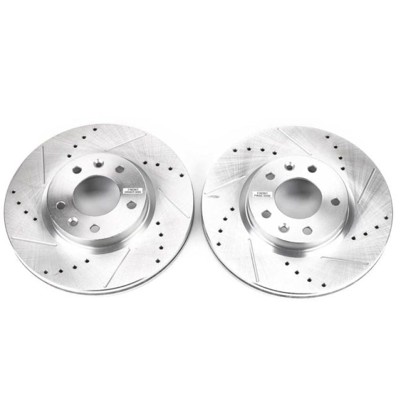 Power Stop 06-12 Ford Fusion Front Evolution Drilled & Slotted Rotors - Pair Power Stop 06-12 Ford Fusion Front Evolution Drilled & Slotted Rotors - Pair