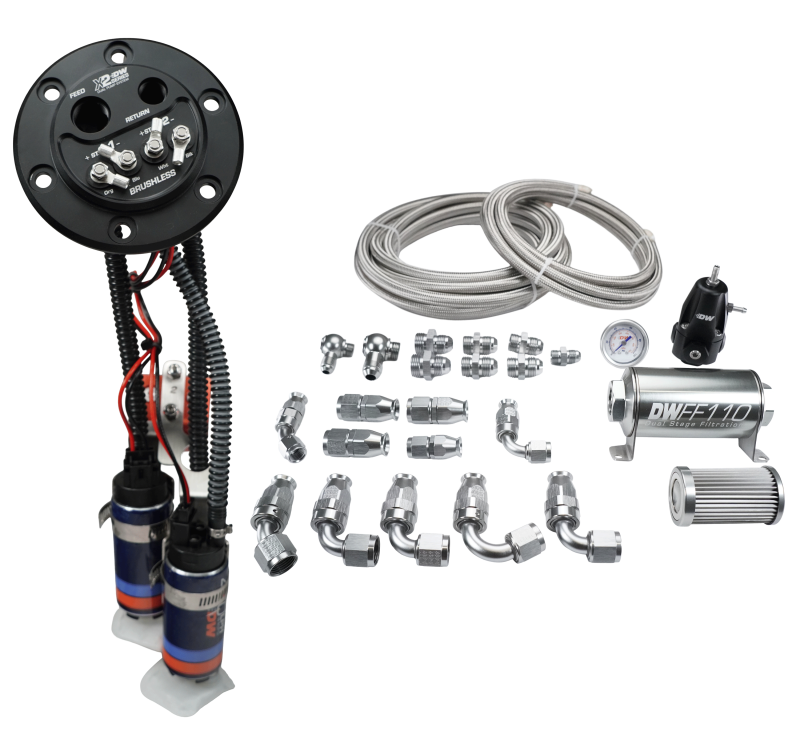 Deatschwerks X2 Series Fuel Pump Hanger w/ Dual DW420 Pumps/PTFE Plumbing kit for 92-00 Honda Civic Deatschwerks X2 Series Fuel Pump Hanger w/ Dual DW420 Pumps/PTFE Plumbing kit for 92-00 Honda Civic